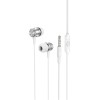 Навушники BOROFONE Platinum metal universal earphones with microphone BM75 |1.2m, Hi-Fi| silver