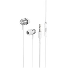 Навушники BOROFONE Platinum metal universal earphones with microphone BM75 |1.2m, Hi-Fi| silver