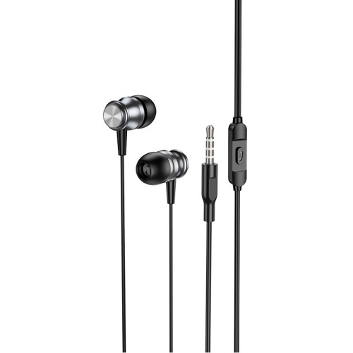 Навушники BOROFONE Platinum metal universal earphones with microphone BM75 |1.2m, Hi-Fi| silver