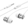 Навушники BOROFONE Platinum metal universal earphones with microphone BM75 |1.2m, Hi-Fi| silver