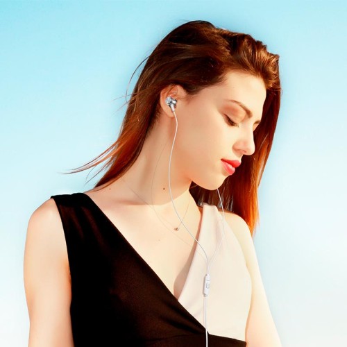 Навушники BOROFONE Platinum metal universal earphones with microphone BM75 |1.2m, Hi-Fi| silver