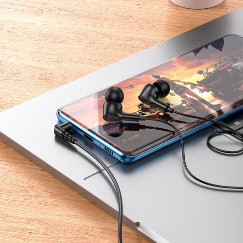 Навушники HOCO Ingenious universal earphones with microphone M102 |1.2M, 90°| black