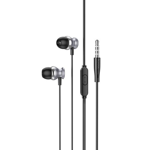 Навушники HOCO Fountain metal universal earphones with microphone M106 silver
