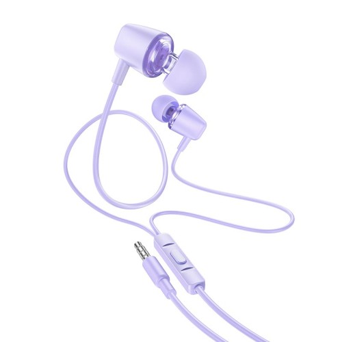 Навушники HOCO Discoverer universal earphones with mic M107 purple