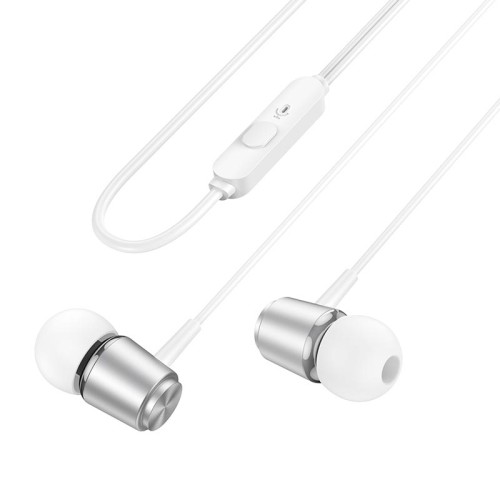Навушники HOCO Spring metal universal earphones with mic M108 metal-grey