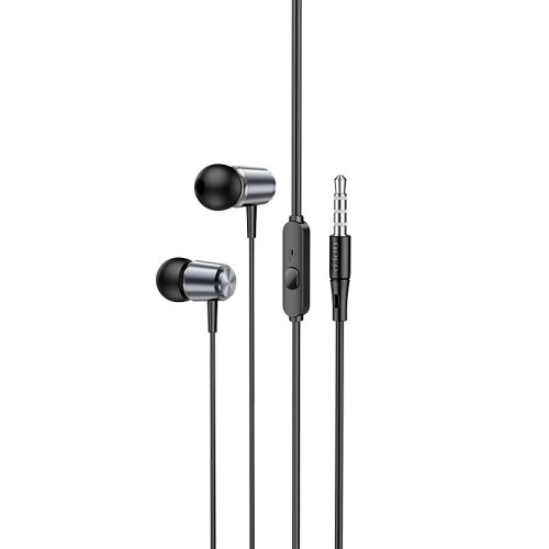 Навушники HOCO Spring metal universal earphones with mic M108 silver