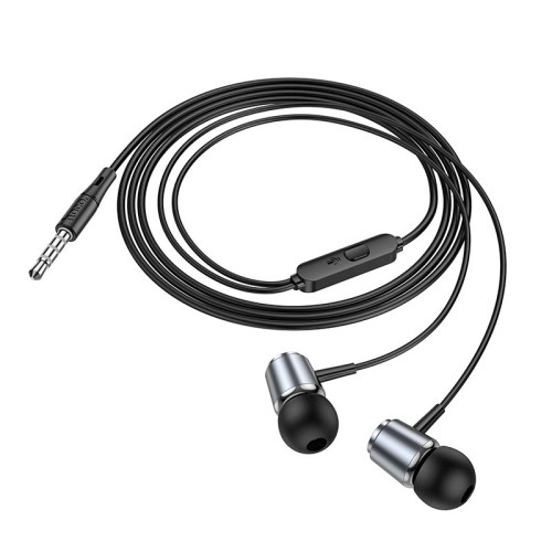 Навушники HOCO Spring metal universal earphones with mic M108 silver
