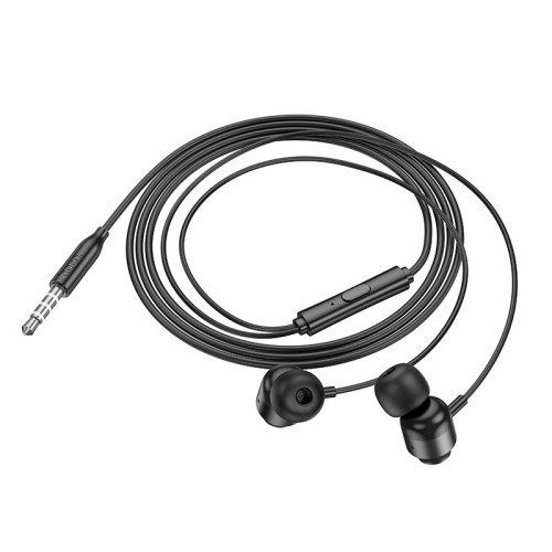 Навушники HOCO Power metal universal earphones with microphone M122 black