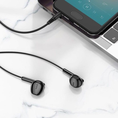 Навушники HOCO Glory universal earphones with microphone M123 black