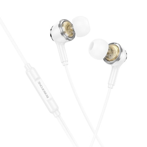 Навушники Borofone Miller universal earphones with microphone BM90 white