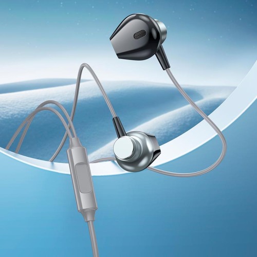 Навушники HOCO Smart metal universal earphones with microphone M125 metal-grey