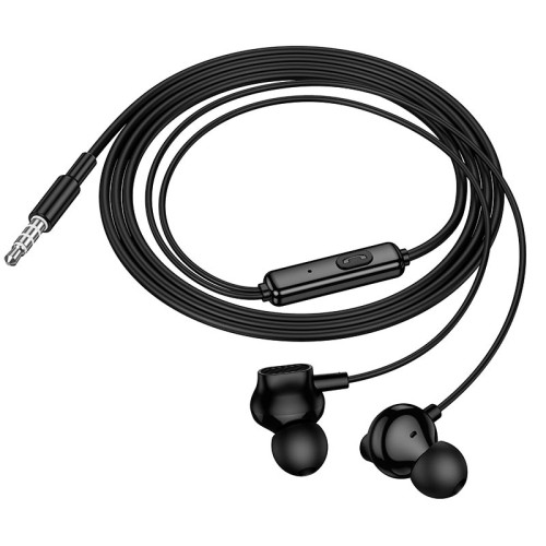 Навушники HOCO Victory universal earphones with microphone M117 |1.2m| black