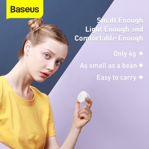 Навушники BLUETOOTH BASEUS Encok True Wireless Earphones WM01 |5Hours, BT5.0, 40mAh/300mAh| (NGWM01-06) green