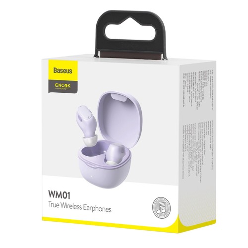 Навушники BLUETOOTH BASEUS Encok True Wireless Earphones WM01 |5Hours, BT5.0, 40mAh/300mAh| (NGWM01-06) green
