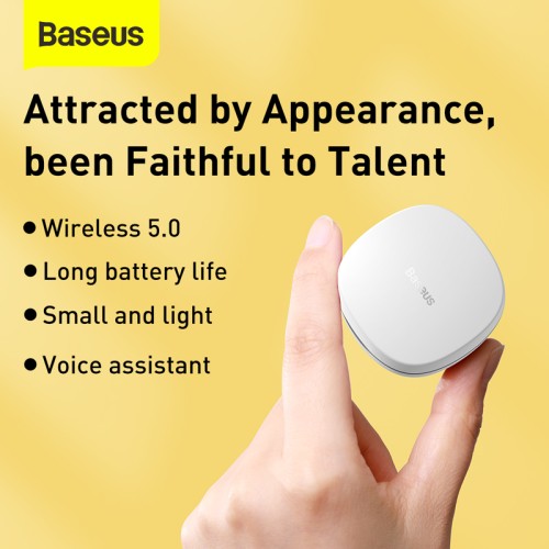 Навушники BLUETOOTH BASEUS Encok True Wireless Earphones WM01 |5Hours, BT5.0, 40mAh/300mAh| (NGWM01-06) green