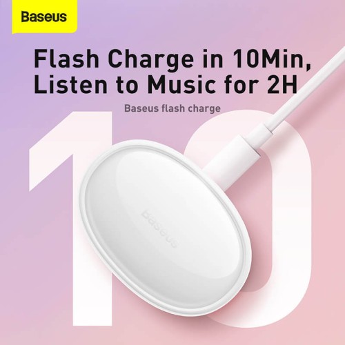 Навушники Baseus True Wireless Earphones Bowie E2 |BT5.2, 40/300mAh, 5H, Location, OTA| (NGTW090001) white
