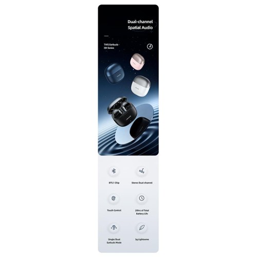 Навушники Bluetooth USAMS TWS Earbuds XH09 |BT5.1, 35/300mAh, 5.5h| black