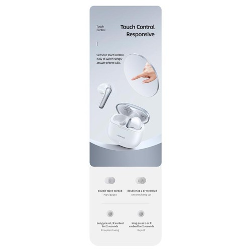 Навушники Bluetooth USAMS TWS Earbuds XH09 |BT5.1, 35/300mAh, 5.5h| black