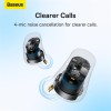 Навушники BASEUS Bowie True Wireless Earphones WM05 |BT5.2, 35/400mAh, ANC, 5h| (NGTW200002) white