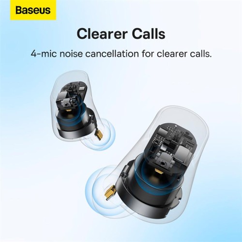 Навушники BASEUS Bowie True Wireless Earphones WM05 |BT5.2, 35/400mAh, ANC, 5h| (NGTW200002) white