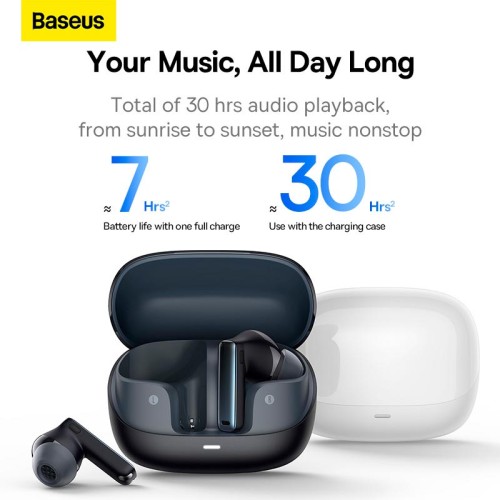 Навушники Baseus Bowie M2s True Wireless Earphones |BT5.3, 30/400mAh, 7h| (NGTW350101) black