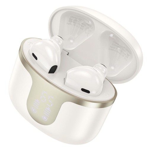 Навушники HOCO Snowflake true wireless BT headset EQ7 |BT5.3, 40/300mAh, 7h| Milky white