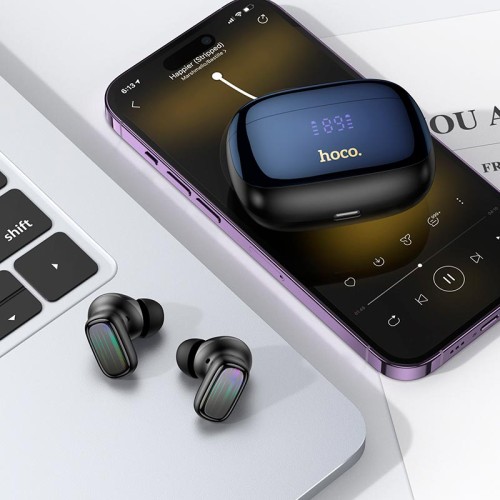 Навушники HOCO Rhyme true wireless ANC+ENC noise reduction BT headset EQ20 |BT5.4, 40/400mAh, 6-7h| black
