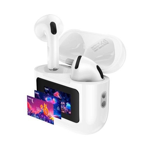 Навушники HOCO Randy true wireless BT headset with touch screen EW73 |BT5.4, 30/300mAh, 4h| white