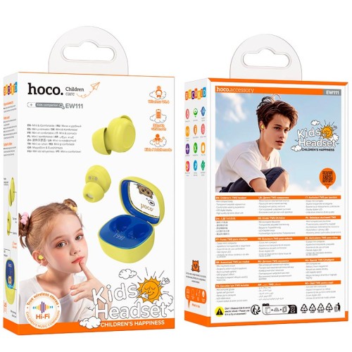Навушники HOCO Friendly true wireless children BT headset EW111 |BT5.4, 30/250mAh, 4h| pink