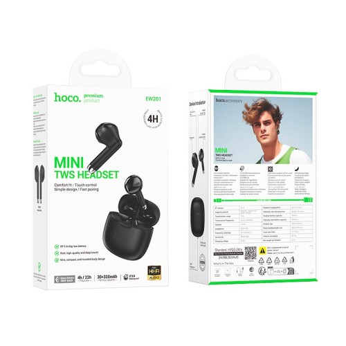 Навушники HOCO Graceful true wireless BT headset EW201 |BT5.4, 30/320mAh, 4h| purple