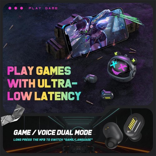 Навушники Onikuma TWS Gaming Headset with Charging Case T20 |30/300mAh, 5h| black