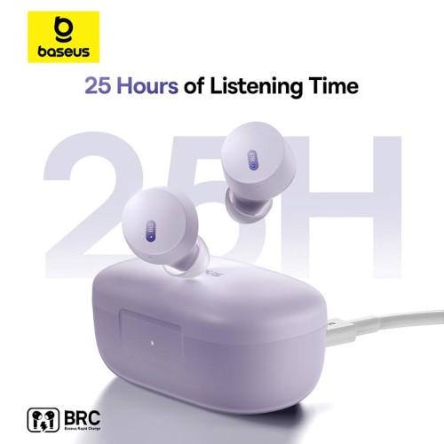 Навушники Baseus Bowie True Wireless Earphones E18 |BT5.3, 40/300mAh, IPX4, 2ENC Mic, 7.5h| purple