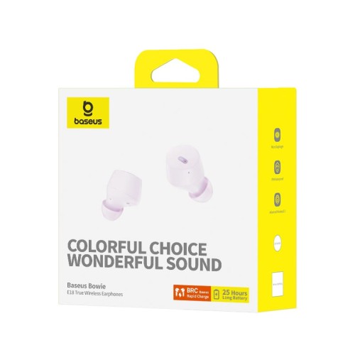Навушники Baseus Bowie True Wireless Earphones E18 |BT5.3, 40/300mAh, IPX4, 2ENC Mic, 7.5h| white