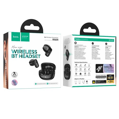 Навушники HOCO Unimpeded true wireless BT headset EQ25 |BT5.4, 40/320mAh, 7/28h| white