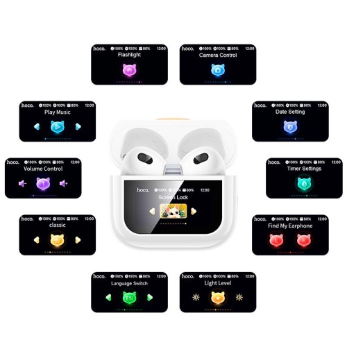Навушники HOCO Gata true wireless touch screen BT headset EW87 |BT5.4, 30/280mAh, 4/20h| white