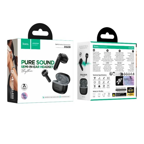Навушники HOCO Bird true wireless BT headset EQ28 |BT5.4, 7/28h, 40/320mAh| white