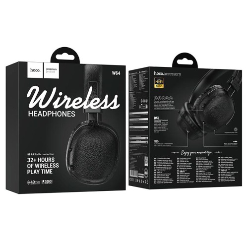 Навушники HOCO BT headphones W64 Earl II |BT5.4, 32h, Hi-Fi| black
