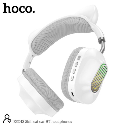 Навушники HOCO Skill cat ear BT headphones ESD13 |BT5.3, Type-C, 7h| white