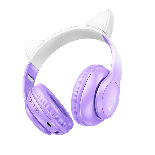 Навушники HOCO Cat ears BT headphones W42 |BT5.3, AUX/TF, 10h| Purple grape