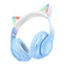 Навушники HOCO Cat ears BT headphones W42 |BT5.3, AUX/TF, 10h| Crystal blue