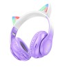 Навушники HOCO Cat ears BT headphones W42 |BT5.3, AUX/TF, 10h| Crystal blue