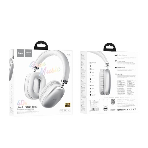 Навушники HOCO wireless headphones W35 |BT5.3, AUX/TF, 40h| silver