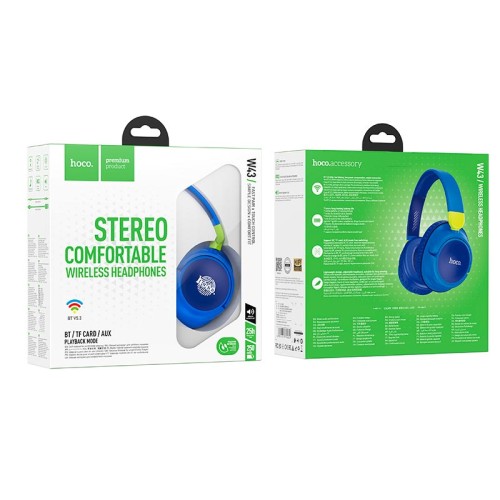 Навушники HOCO Adventure BT headphones W43 |BT5.3, AUX/TF, 25h, Touch Control| purple