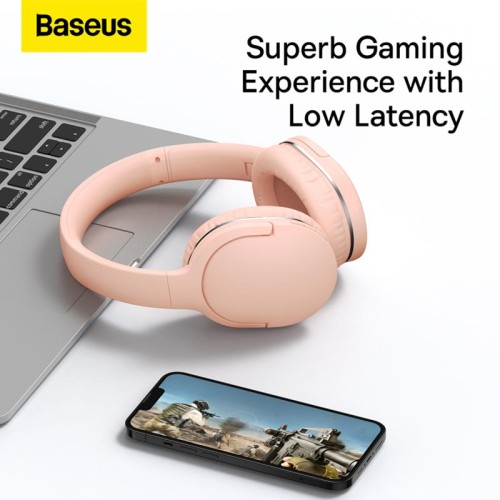 Навушники Baseus Encok Wireless headphone D02 Pro |BT5.3/AUX, 50h| (NGTD010301) pink