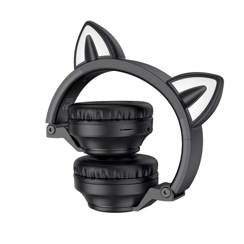 Навушники Borofone Cat ear BT headphones BO18 |BT5.0, AUX/TF, 7h| black