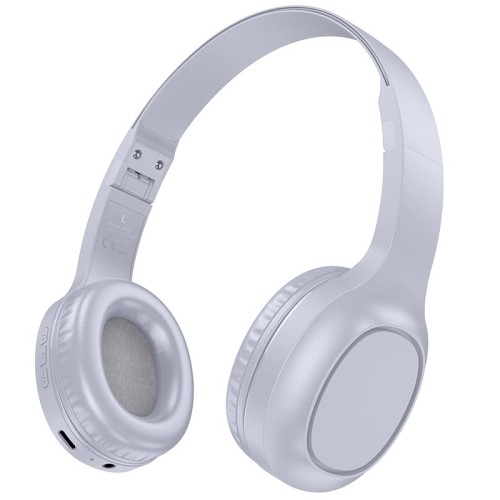 Навушники HOCO Charm BT headset W46 |BT5.3/AUX, 20h, Type-C| Light Blue