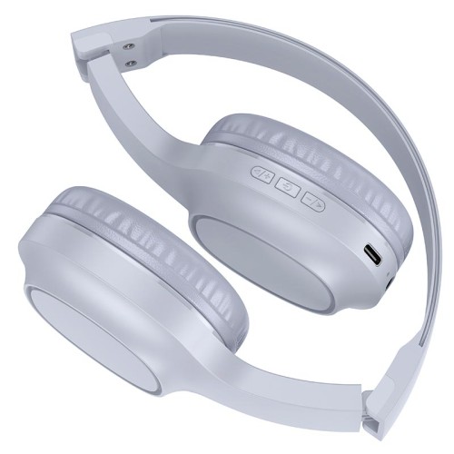 Навушники HOCO Charm BT headset W46 |BT5.3/AUX, 20h, Type-C| Light Blue