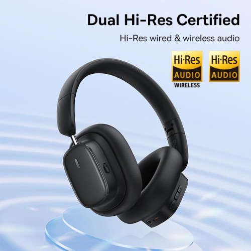 Навушники Baseus Bowie H1i Noise-Cancellation Wireless Headphones |BT5.3/3.5mm, 100h, ANC| black