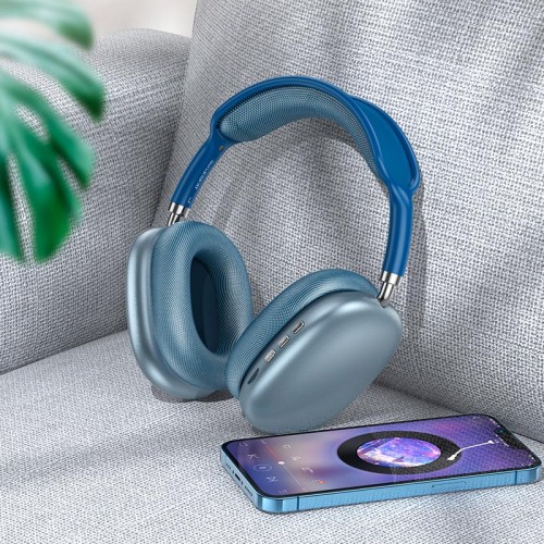 Навушники Borofone Elegant BT headphones BO22 |BT5.3, AUX/TF| blue