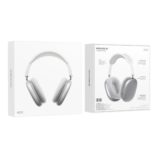Навушники Borofone Elegant BT headphones BO22 |BT5.3, AUX/TF| silver
